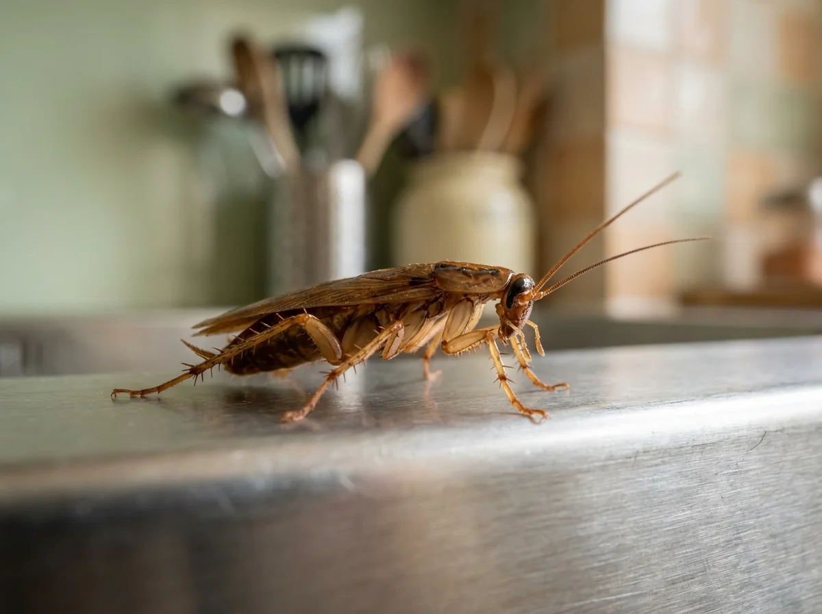 Blatta su una superficie di cucina