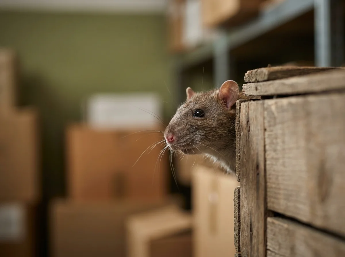 Ratto in un magazzino